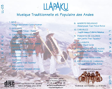 jaquette CD Llapaku musique traditionnelle